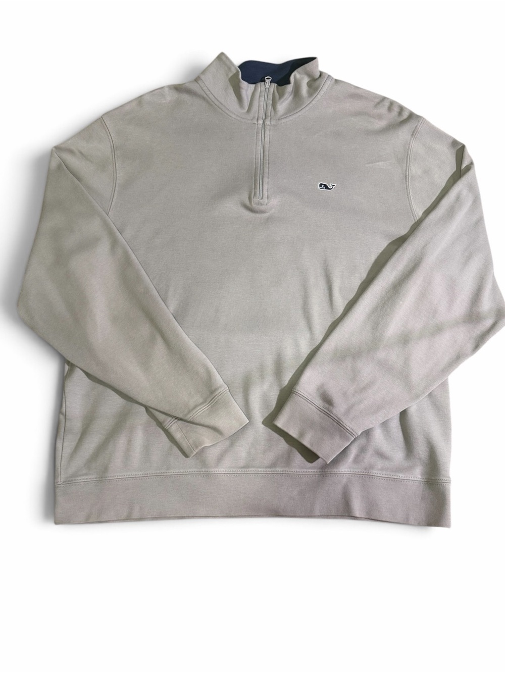 Vineyard Vines Saltwater Quarter Zip Pullover Sweater Gray Size Large
